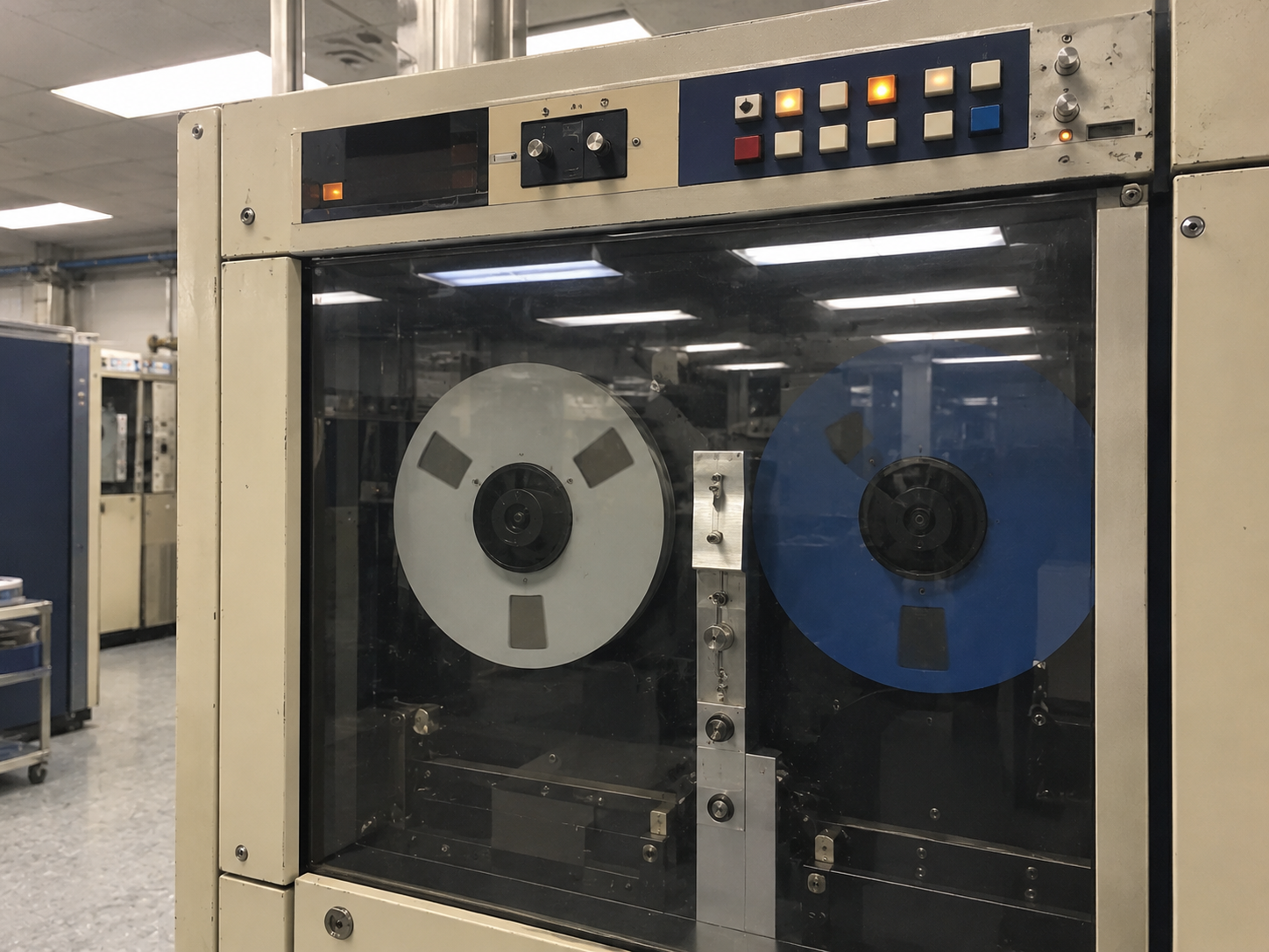 Detail of a magnetic tape drive